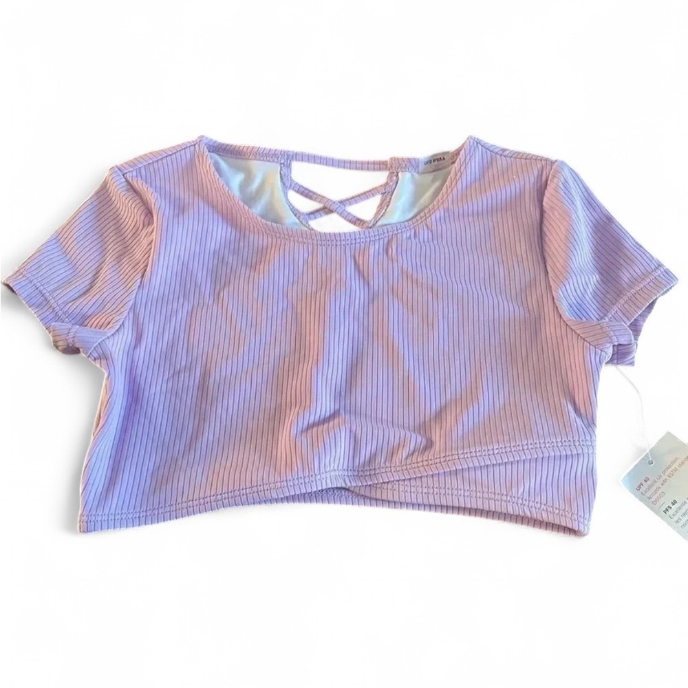 Old navy lilac crop short sleeve top swimsuit